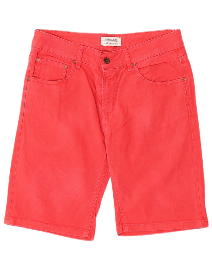 Zara Pantalones cortos de mezclilla para hombre EU 40 Medium W31 Rojo