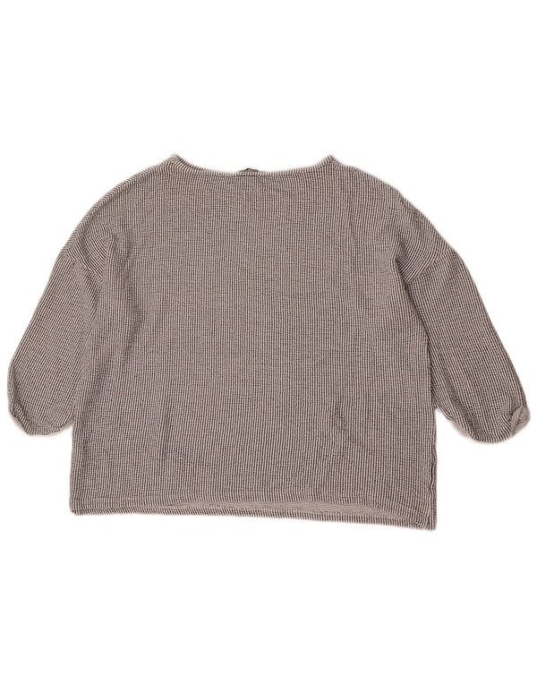 Zara Blusa extragrande de manga 3/4 para mujer UK 44 Gris medio a rayas