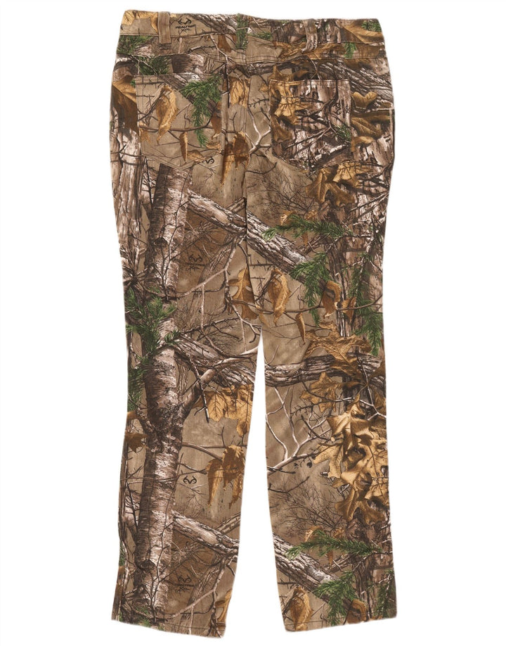 Realtree Pantalones de senderismo para mujer US 14 XL W38 L33 Algodón de camuflaje marrón