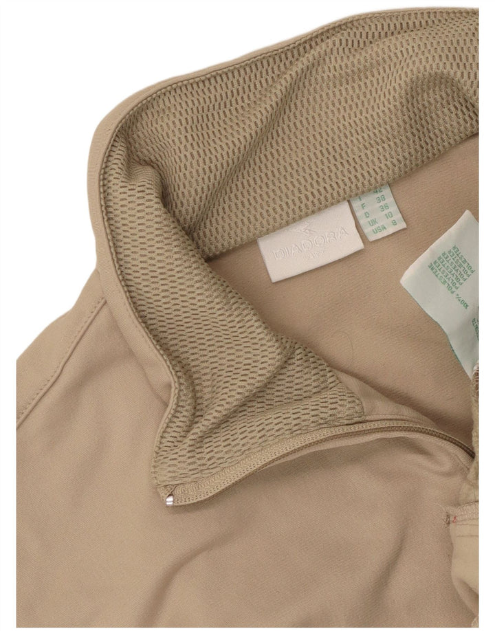 Diadora Chaqueta de chándal extragrande para mujer, talla 40, talla pequeña, color beige