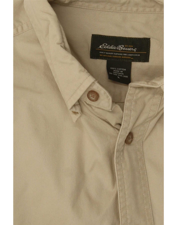 Eddie Bauer Camisa Hombre Grande Algodón Beige
