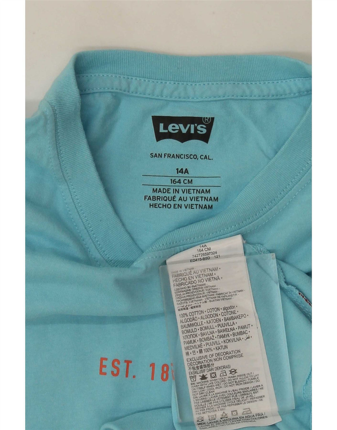 Levi's Camiseta Niño Graphic Top 13-14 Años Azul Algodón