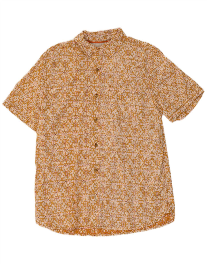 Camisa de hombre Fat Face de manga corta de algodón floral naranja medio