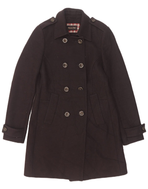 Massimo Dutti Abrigo Militar De Doble Botonadura Para Mujer UK 40 Small Azul Marino