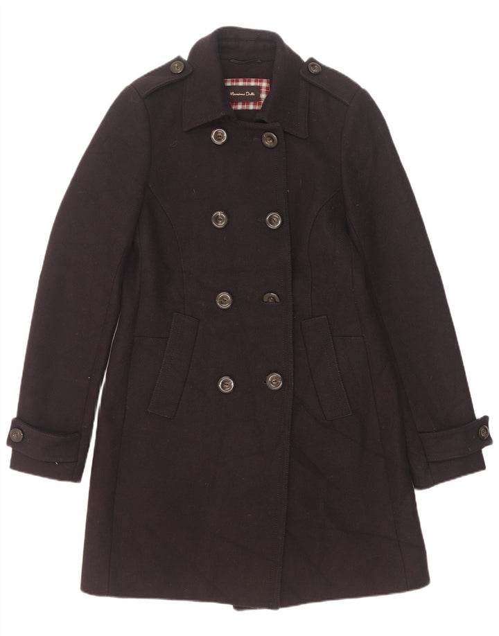 Massimo Dutti Abrigo Militar De Doble Botonadura Para Mujer UK 40 Small Azul Marino