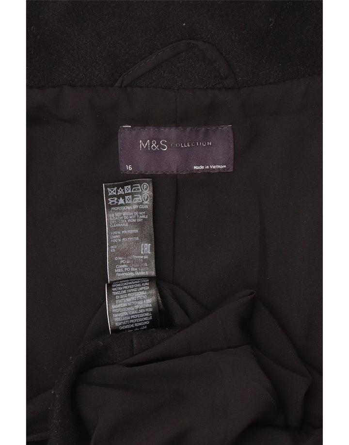 Marks & Spencer Abrigo para mujer UK 46 Grande Poliéster negro