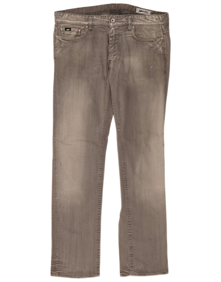 Vaqueros Rectos Mujer Gas W38 L34 Algodón Gris