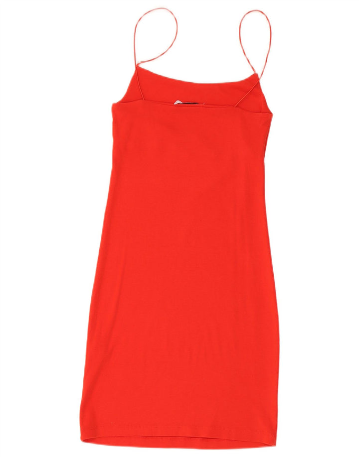 Zara Vestido lencero para mujer Reino Unido 12 Algodón rojo mediano