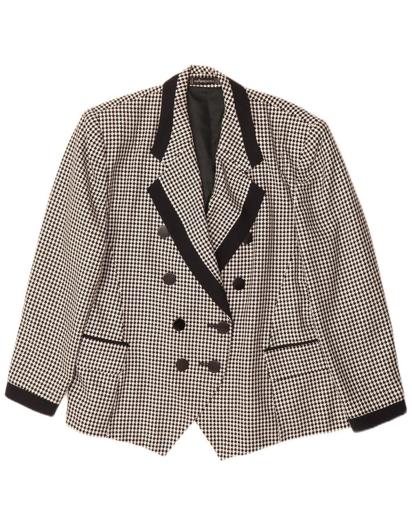 Hardob Chaqueta tipo blazer con doble botonadura para mujer UK 20 2XL Pata de gallo negra