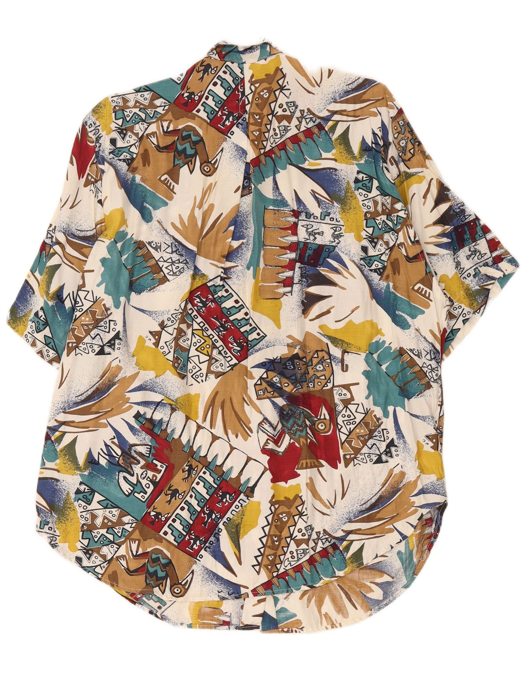 Vintage mujer camisa hawaiana de gran tamaño Reino Unido 16 grande multicolor retro