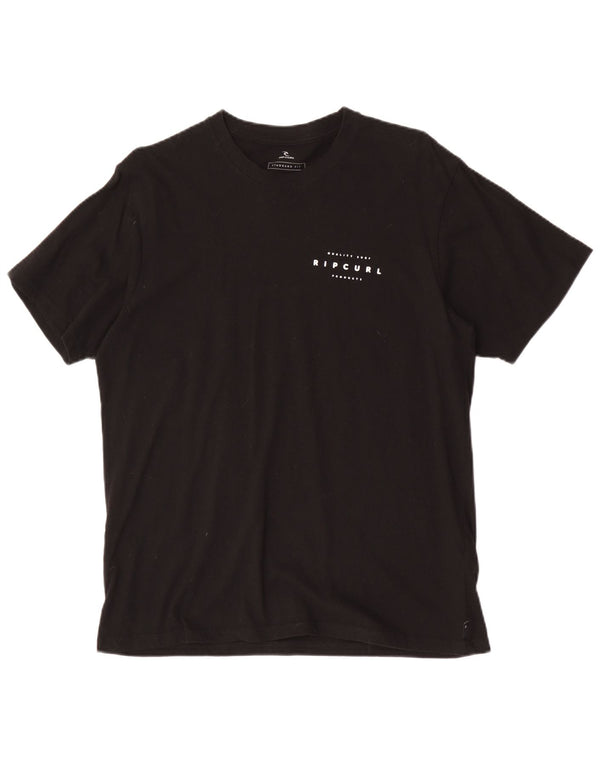 Rip Curl Camiseta gráfica de ajuste estándar para hombre Top grande de algodón negro