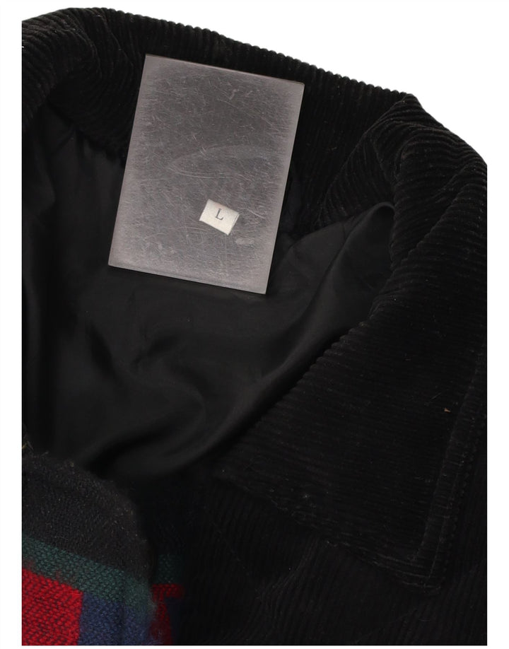 VINTAGE Chaqueta acolchada para hombre Reino Unido 40 Geométrico multicolor grande