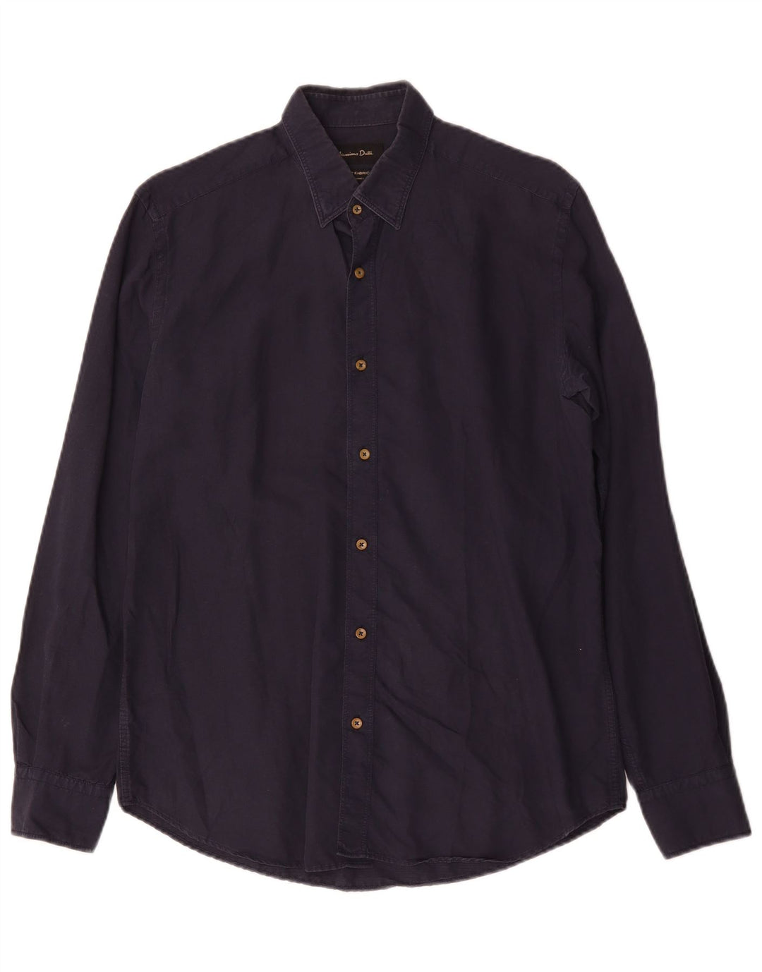 Camisa Massimo Dutti Hombre Mediana Azul Marino Algodón