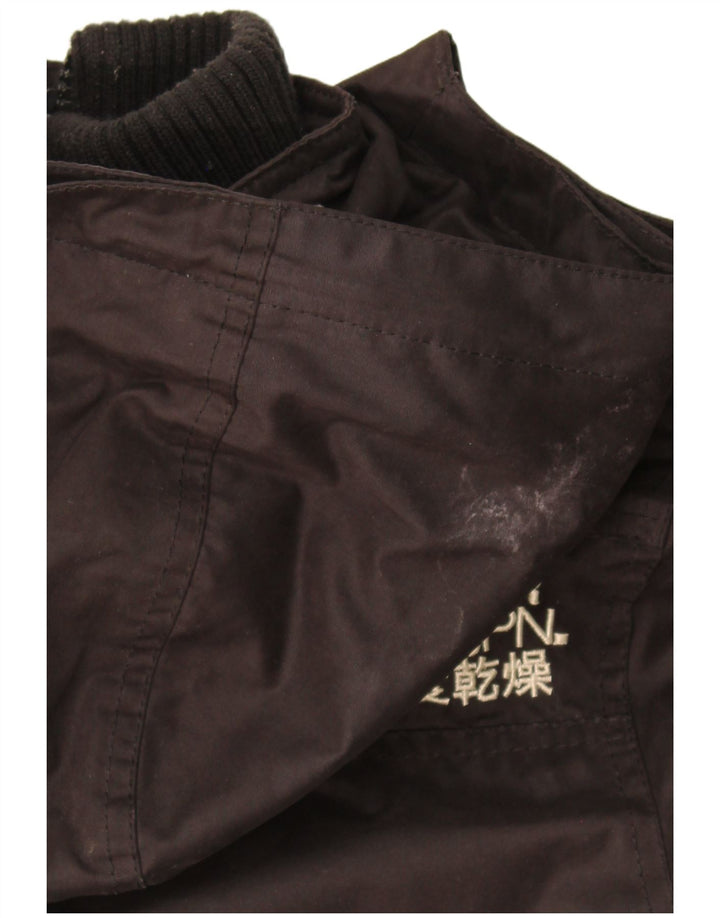 Superdry Parka con capucha Windparka para mujer, talla 44, poliéster negro mediano