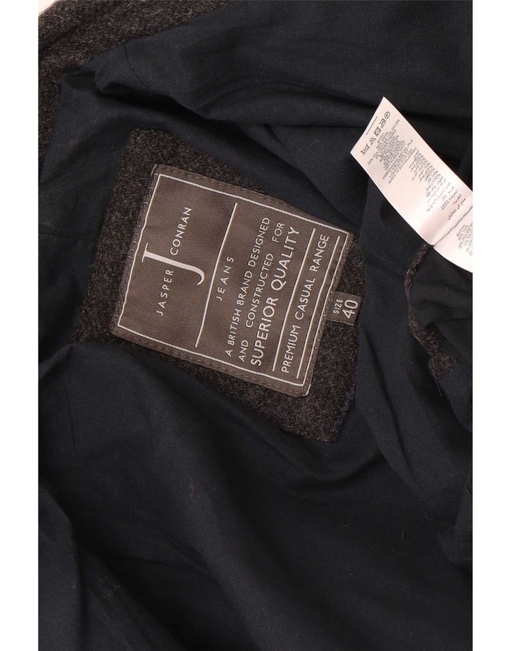 Jasper Conran Chaqueta tipo blazer de 2 botones para hombre Reino Unido 40 Lana a cuadros gris grande