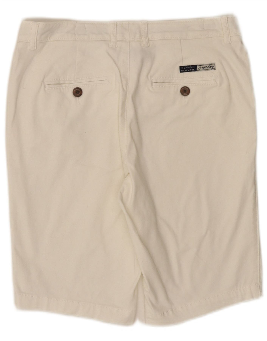 Superdry Pantalones cortos chinos regulares para mujer UK 10 Small W30 Blanco