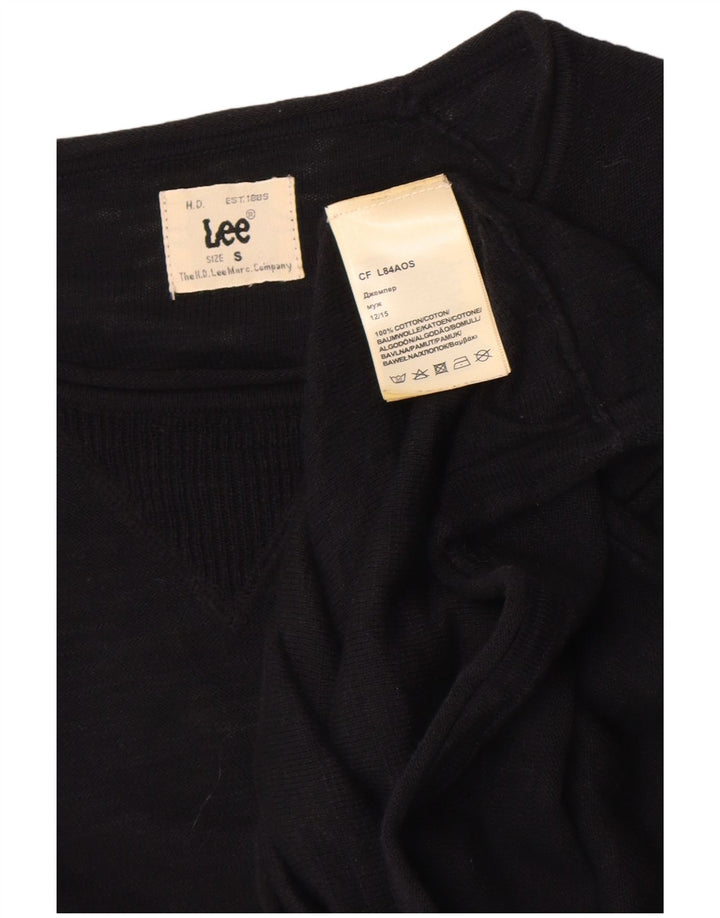 Lee Mens Crew Neck Jumper Sweater Pequeño Algodón Negro