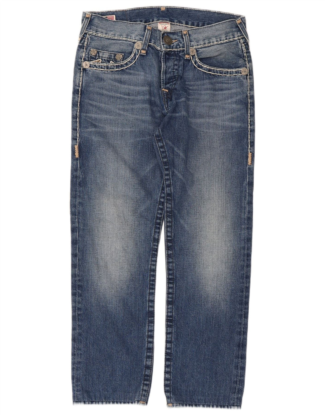 Vaqueros rectos para mujer True Religion W31 L28 Algodón azul