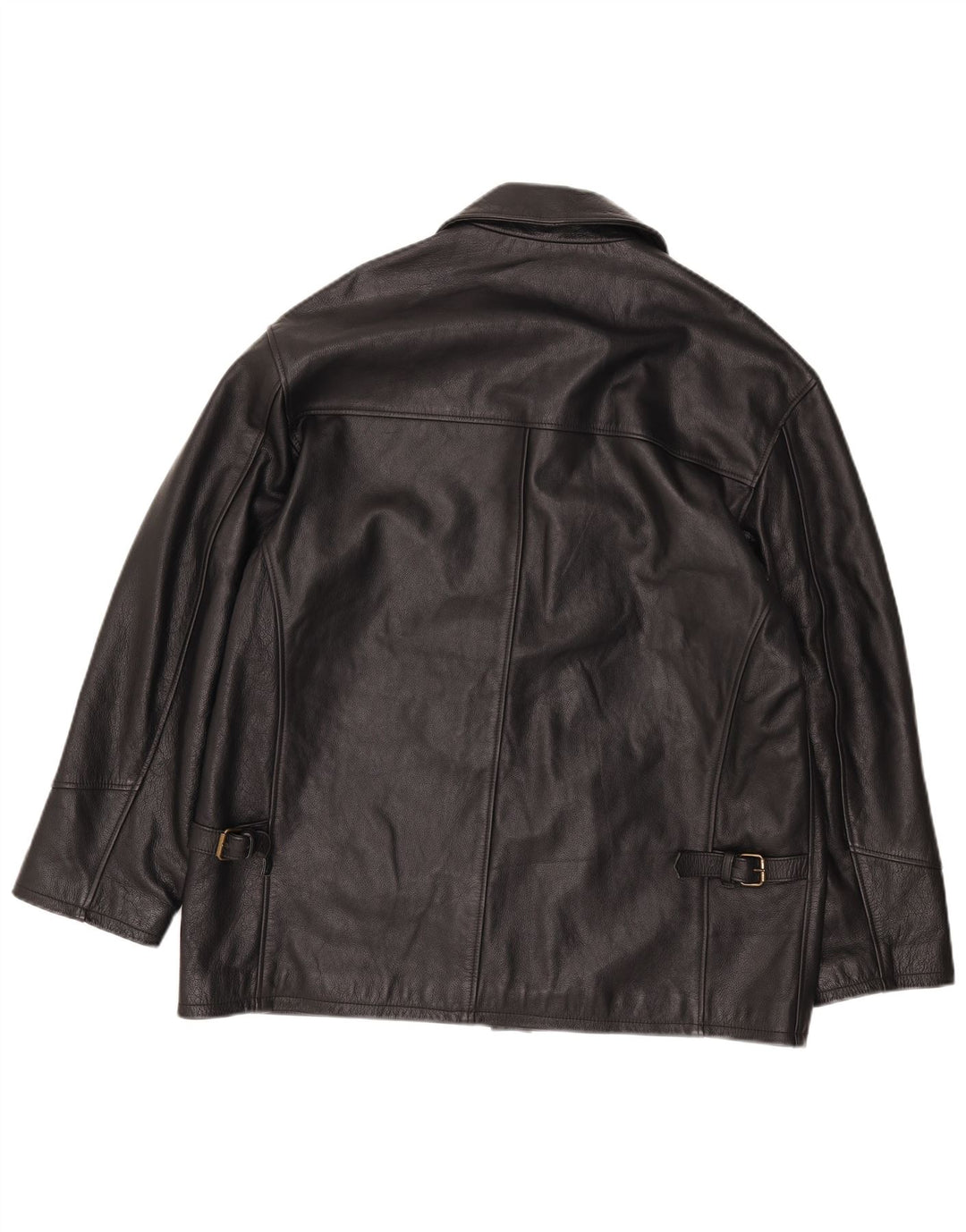 Chaqueta de cuero vintage para hombre IT 52 XL cuero negro