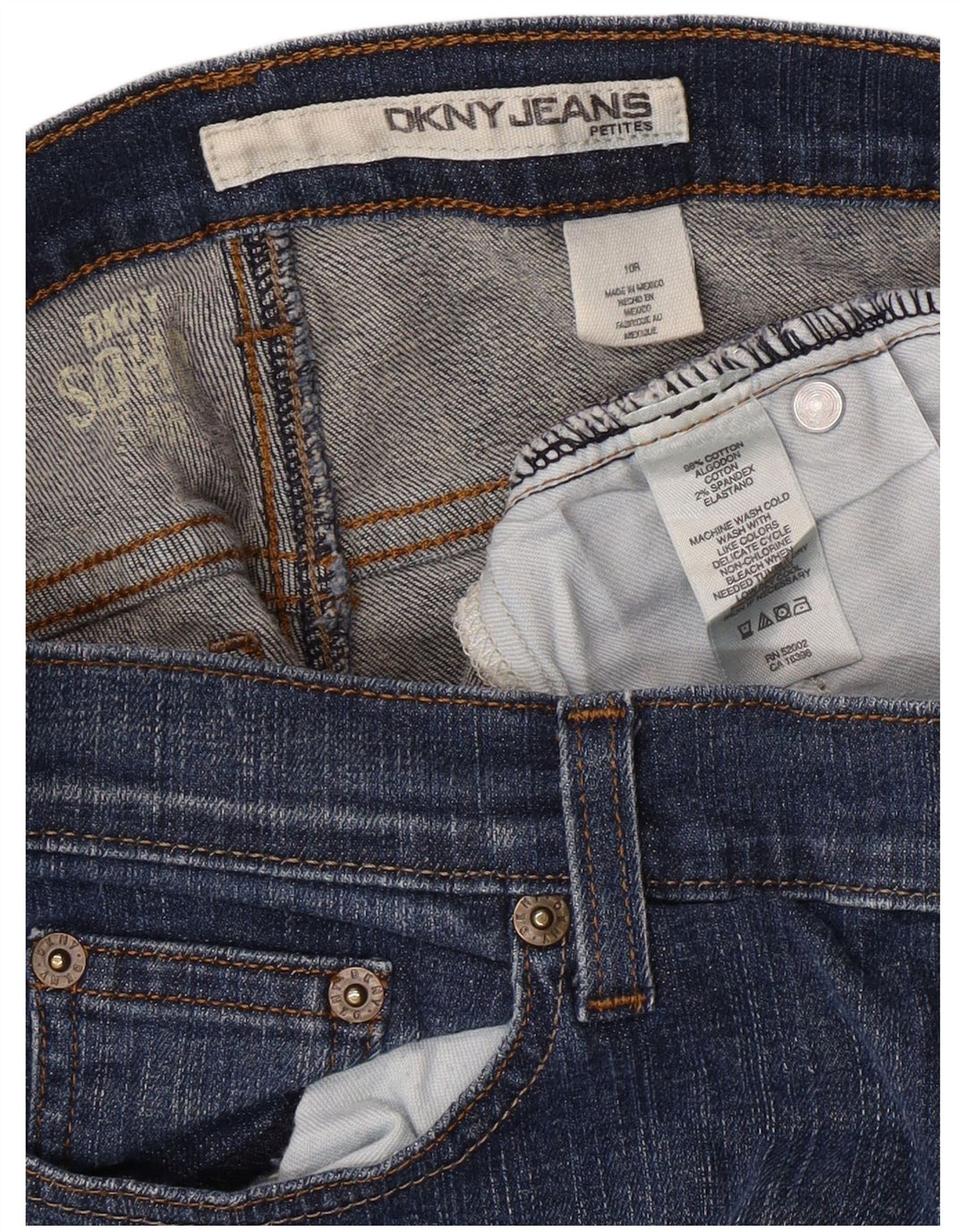 DKNY Jeans Petites Bootcut para Mujer US 10 Grande W30 L26 Algodón Azul