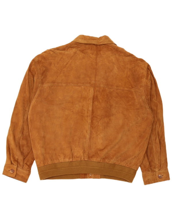 Vintage hombres ante bomber chaqueta IT 54 2XL cuero marrón