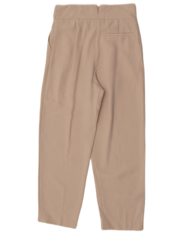 Topshop Womens Pegged Suit Trousers UK 8 Small W28 L26 Beige Polyester