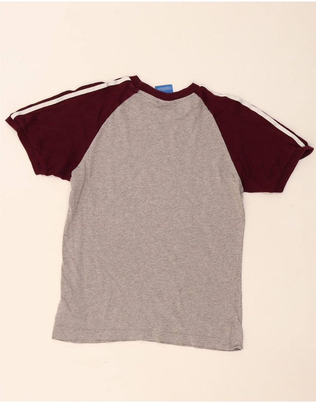 ADIDAS Camiseta para hombre Top Small Gris Colorblock Algodón
