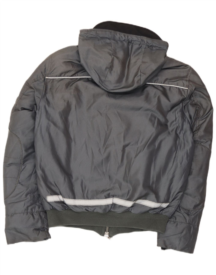 PEUTEREY Chaqueta bomber acolchada con capucha para hombre UK 38 Poliamida gris medio