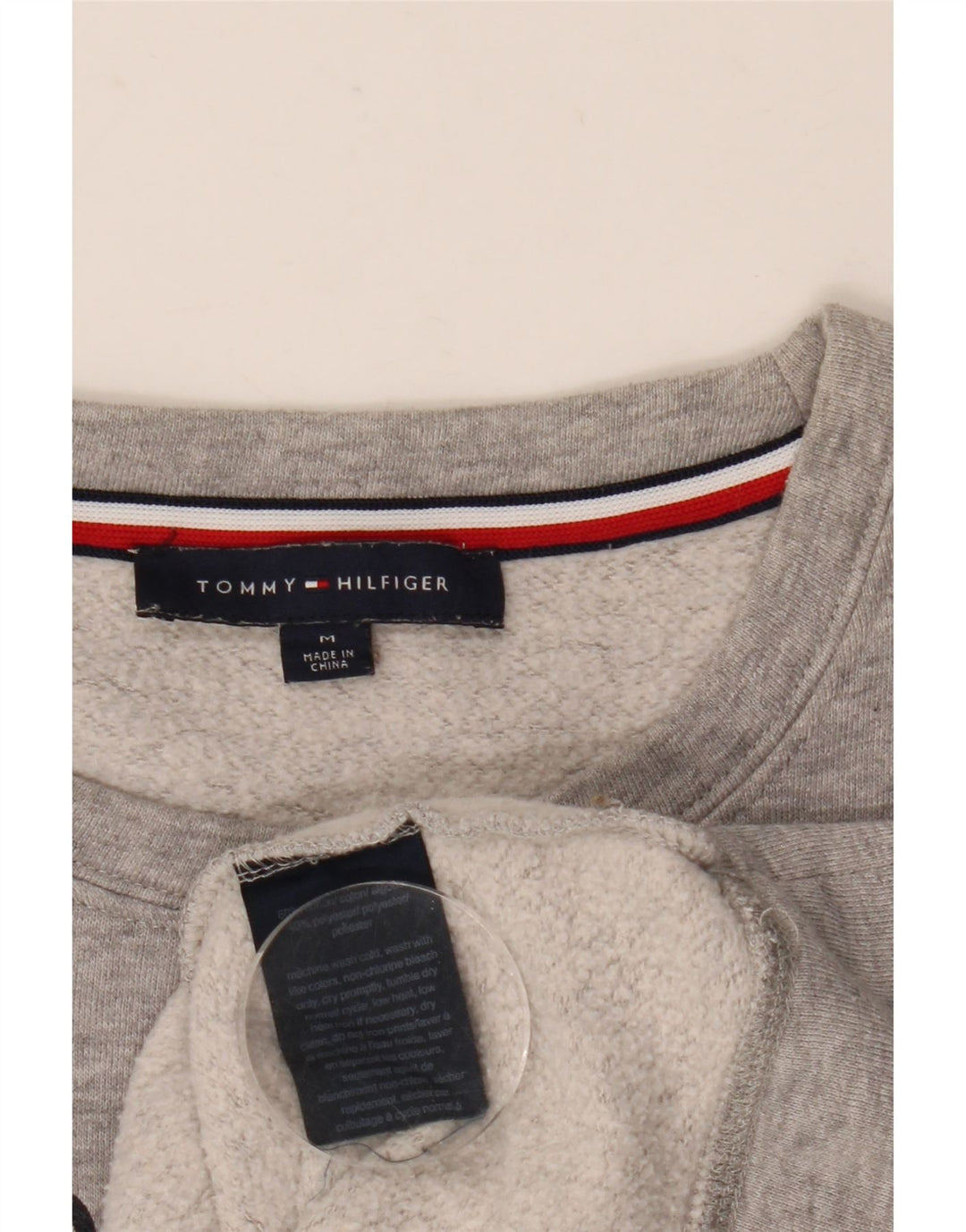 Tommy Hilfiger Sudadera gráfica para mujer Jumper UK 44 Gris medio moteado
