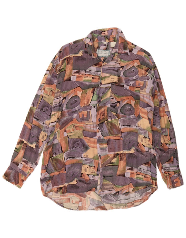 Camisa vintage para hombre grande patchwork multicolor
