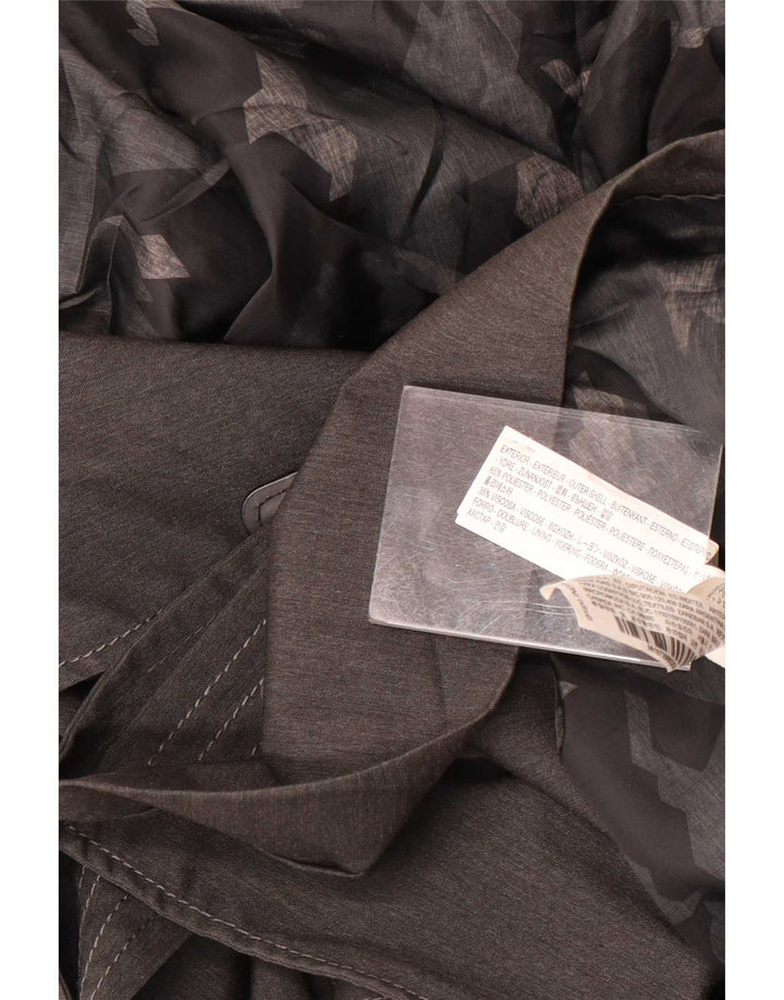 Vintage hombres gabardina Reino Unido 36 pequeño poliéster gris