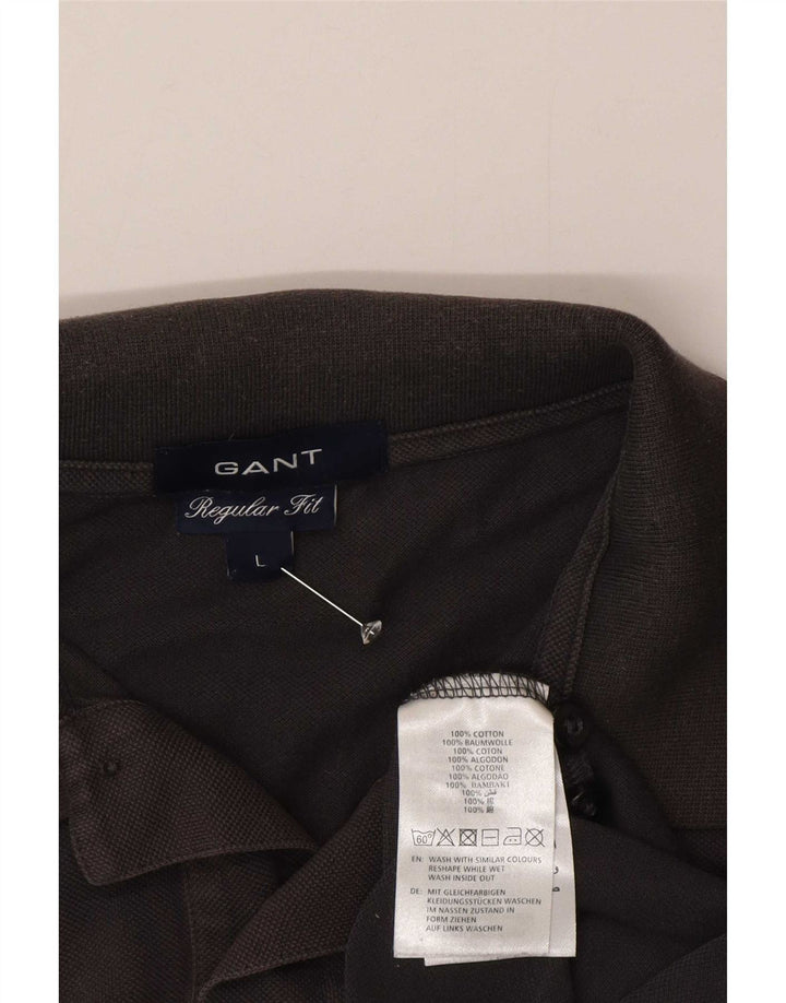 Gant Polo Regular Fit De Algodón Gris Grande Para Hombre