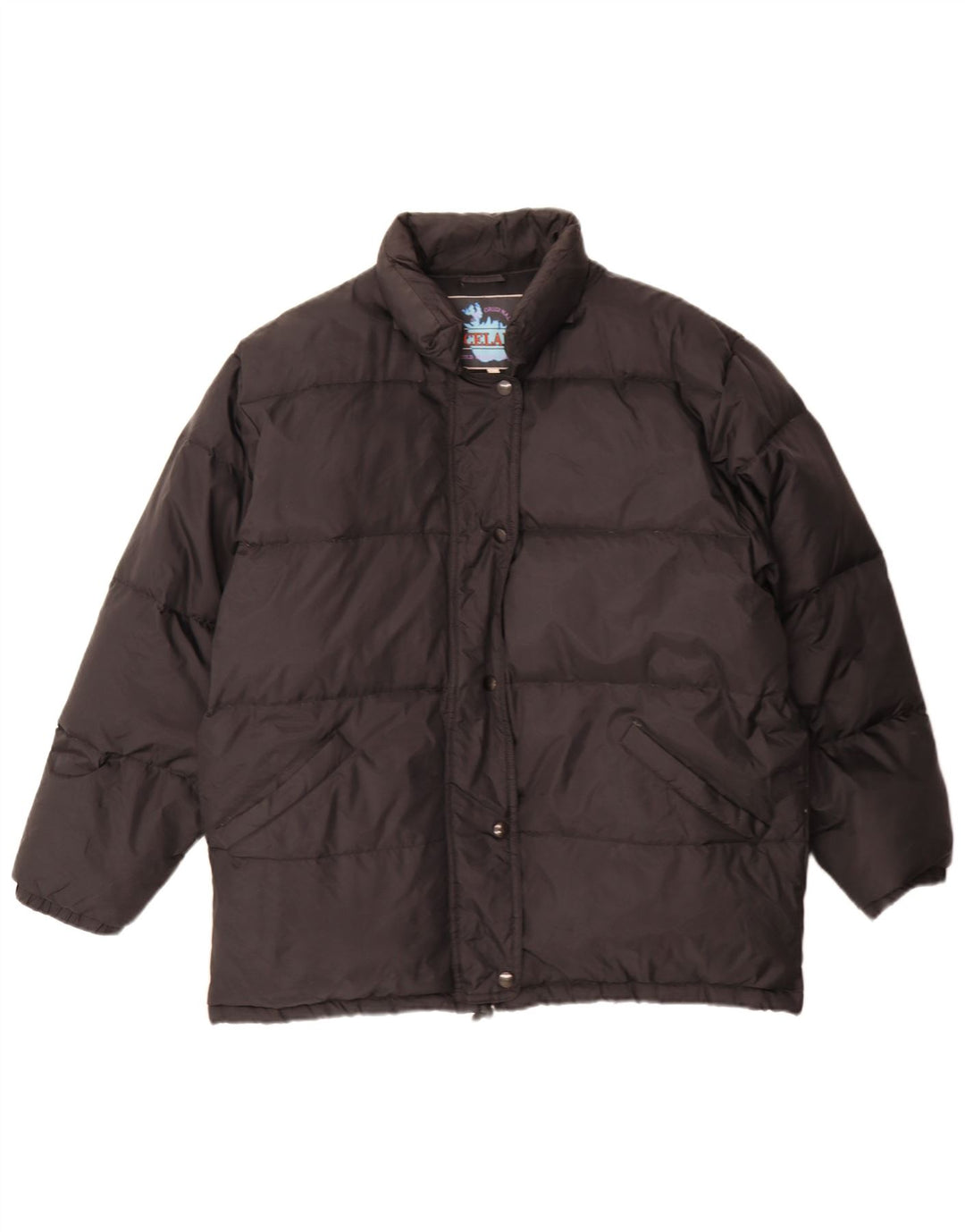 Chaqueta acolchada de gran tamaño para mujer de Islandia, Reino Unido 46, nailon negro grande