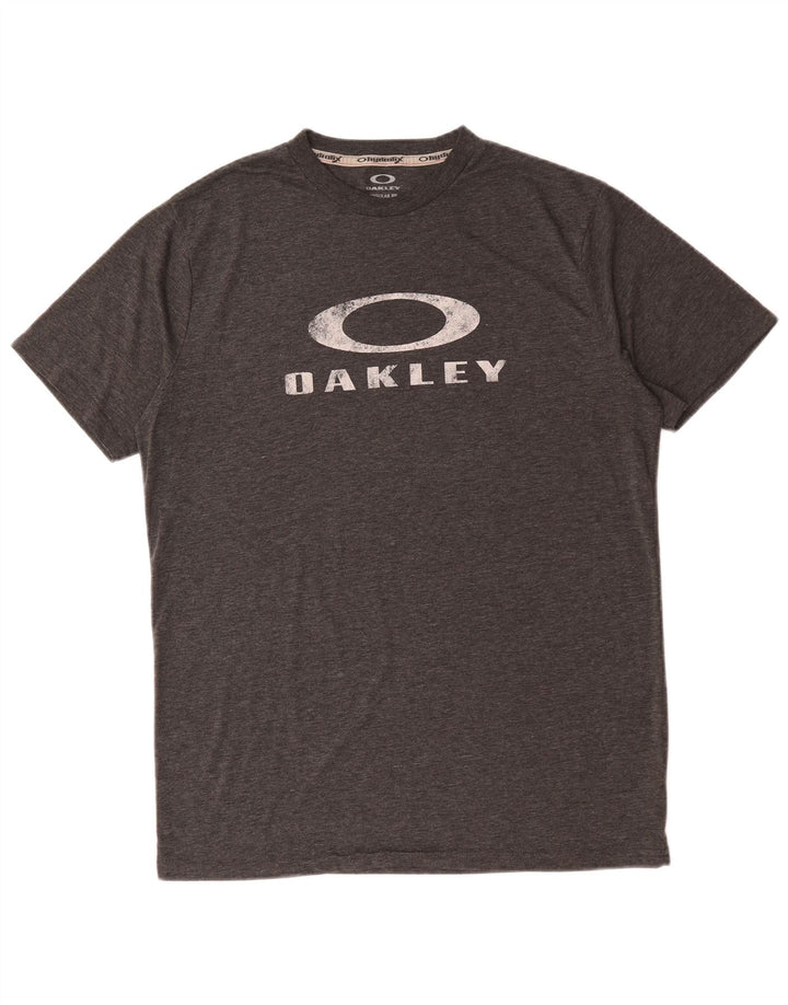 Oakley Hombre Regular Fit Graphic Camiseta Top Gris Medio