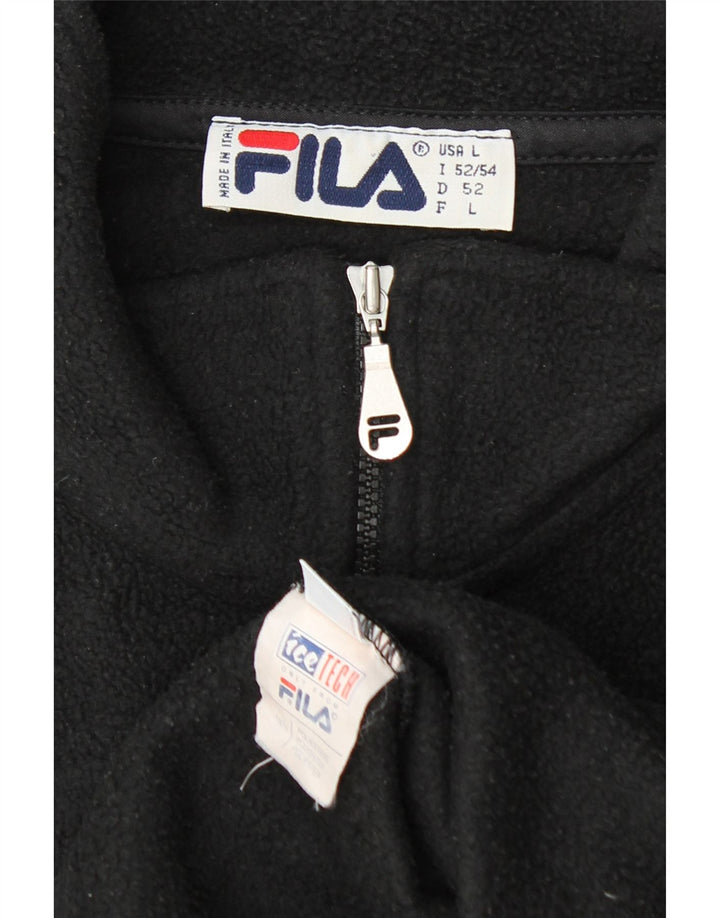 Fila Jersey polar con cuello y cremallera para hombre IT 52/54 Poliéster negro grande