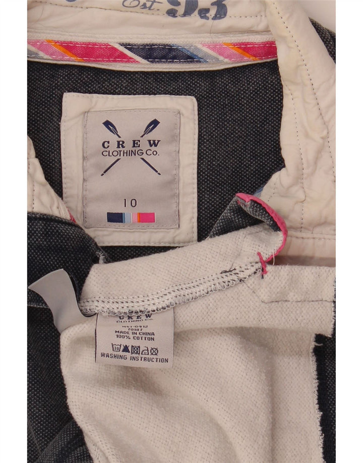Crew Clothing - Sudadera con cuello y botones para mujer, talla 10, color azul marino