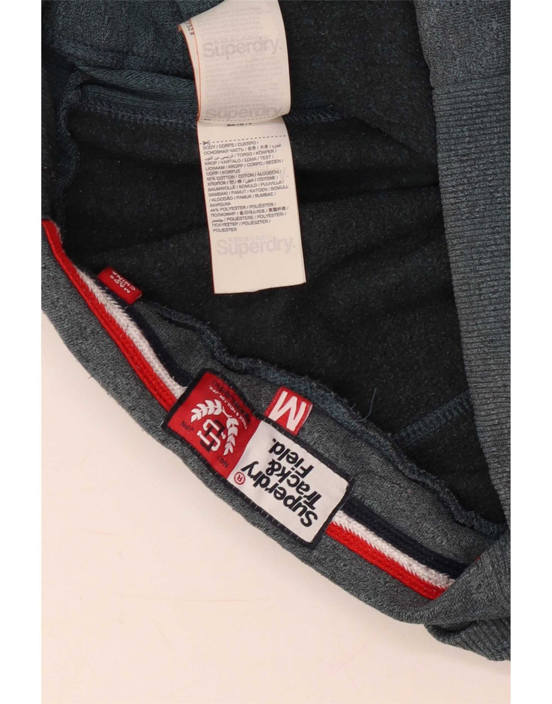 Superdry Hombre Pantalones De Chándal Gráfico Joggers De Algodón Gris Medio