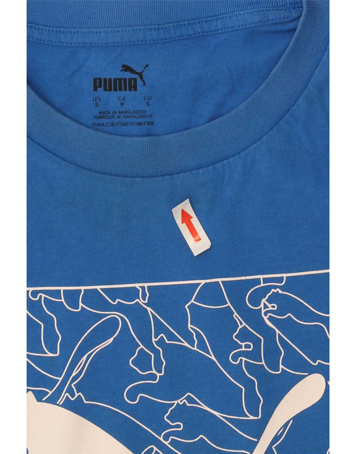 Puma - Camiseta gráfica para hombre, talla pequeña, azul