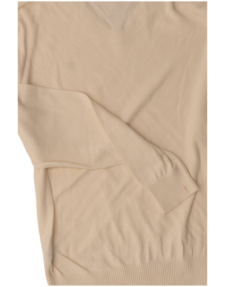 TOMMY HILFIGER Jersey con cuello en V para hombre Medium Off White Cotton