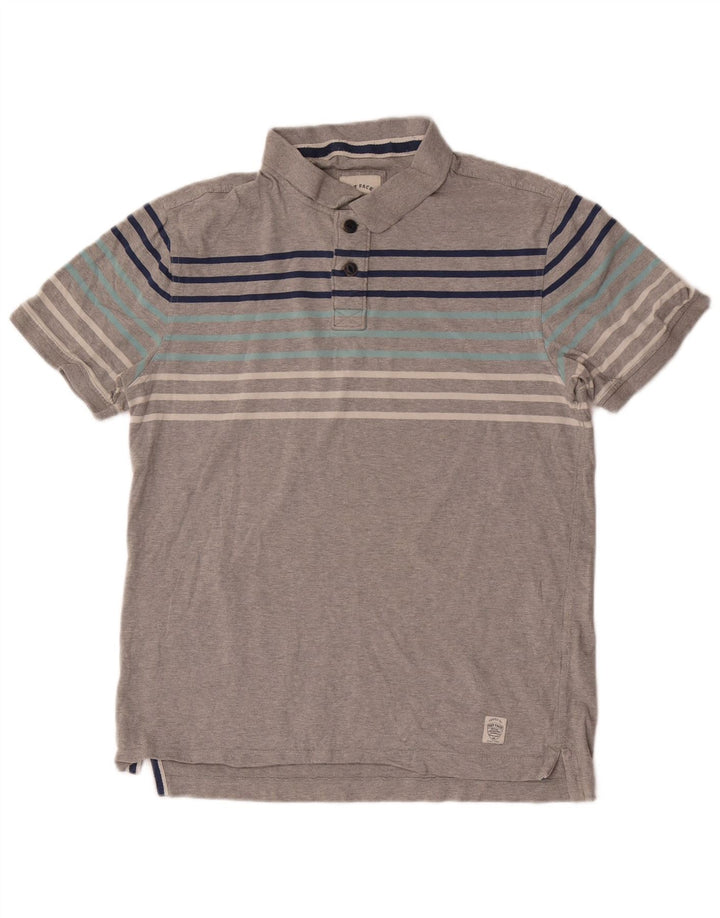 Polo de hombre Fat Face de algodón a rayas en gris medio