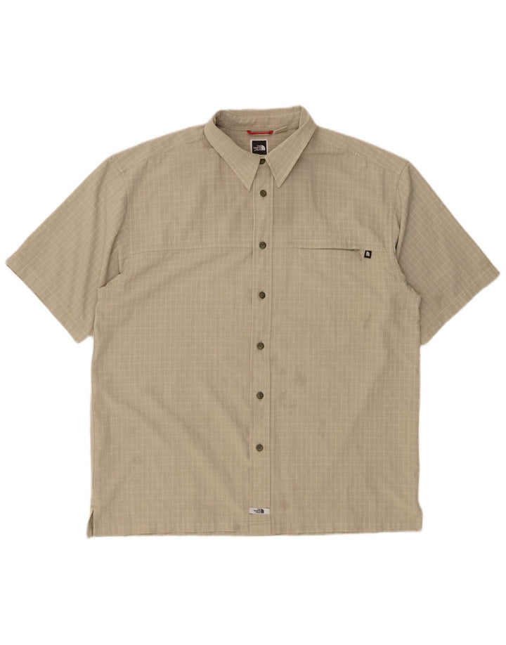 The North Face Camisa Manga Corta Hombre XL Cuadros Verde Poliéster