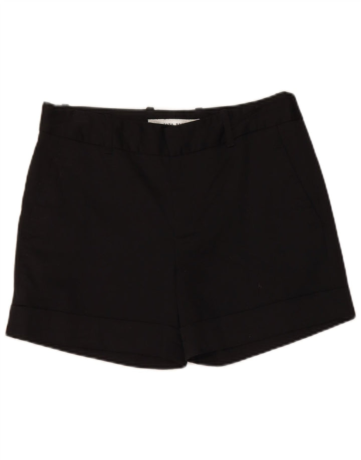 Zara Mujer Pantalones Cortos Chinos Medianos W28 Algodón Negro
