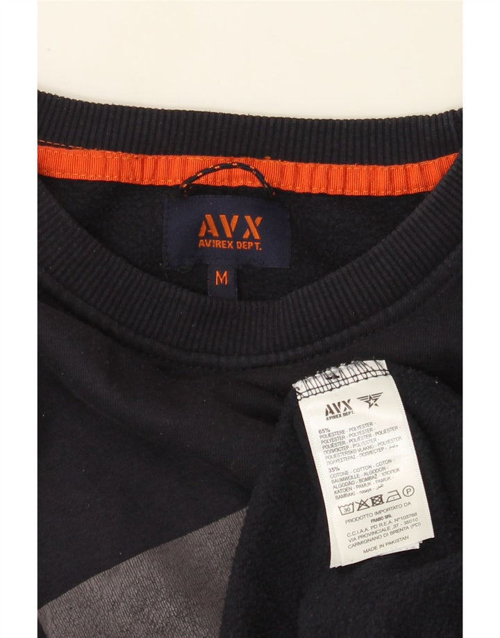 Avirex Hombre Sudadera Gráfica Jumper Medium Azul Marino Algodón