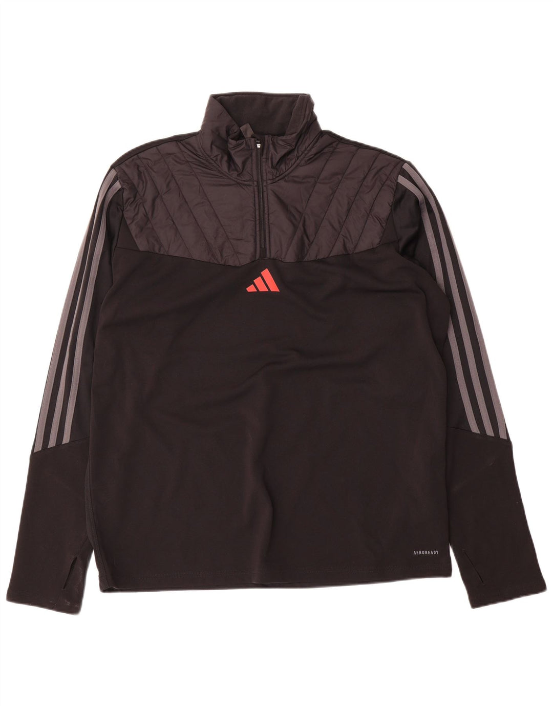 Adidas Hombre Aeroready Zip Neck Jersey Chándal Top XL Negro Colorblock