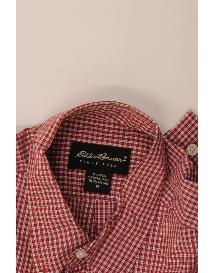 Camisa Eddie Bauer Hombre Mediana Cuadros Rojos Algodón