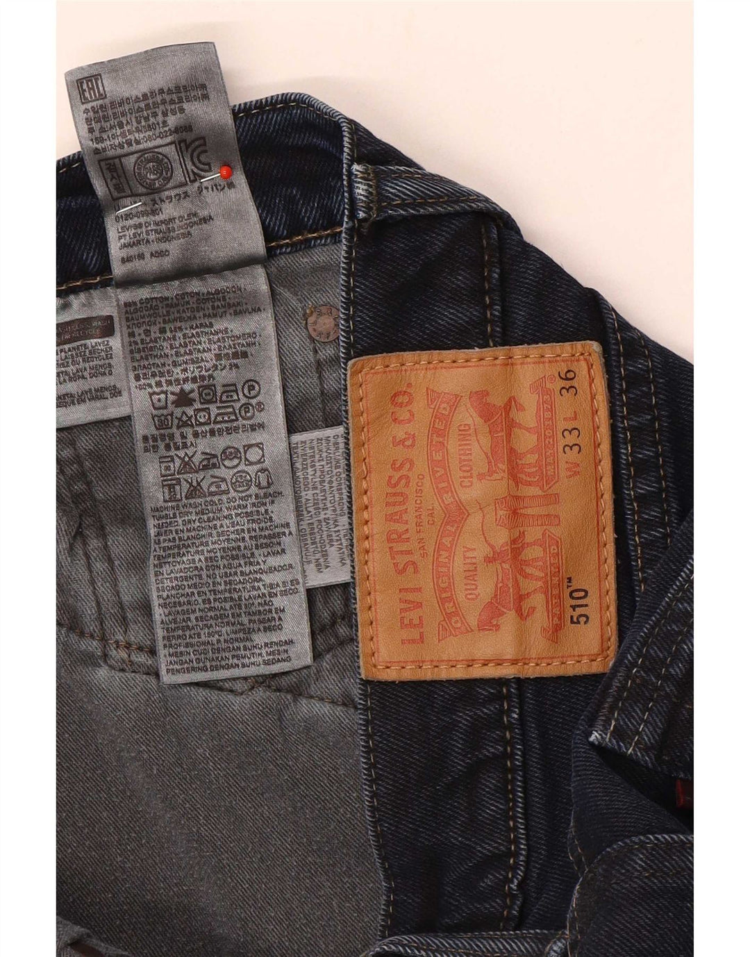 Levi's Mens 510 Shorts De Mezclilla W33 Algodón Azul Marino Medio