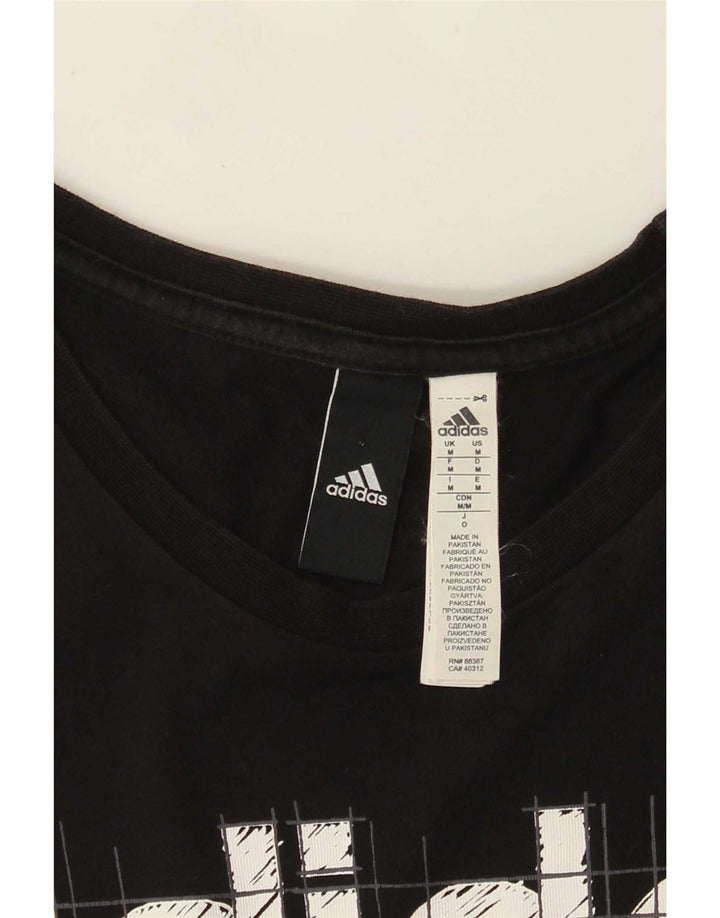 Adidas - Camiseta gráfica para hombre, talla mediana, algodón negro