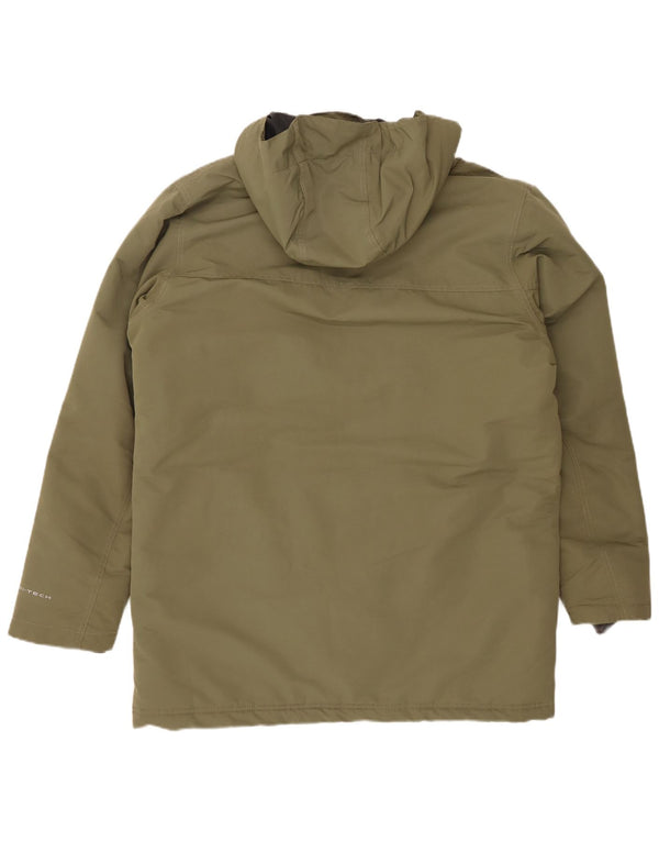 Columbia Abrigo cortavientos con capucha para hombre UK 40 Large Caqui Poliéster