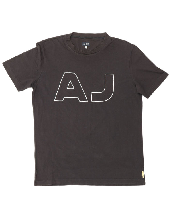 ARMANI JEANS Camiseta gráfica para hombre Top 3XL Algodón negro