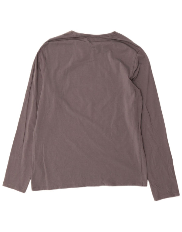 Guess Mens Graphic Top Manga Larga UK 40 Algodón Gris Medio